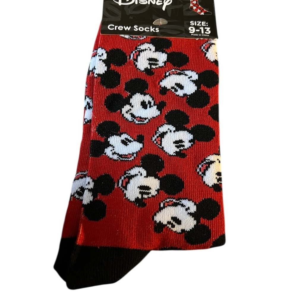 Disney Red and Black Casual Mickey Mouse Socks
